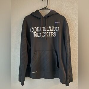 Rockies Black Hoodie with Purple Accents